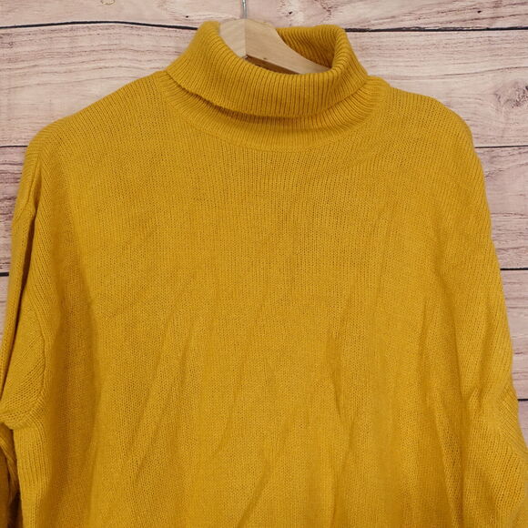 DIVIDED H&M ACRYLIC TURTLENECK SWEATER WOMENS SIZE S SMALL YELLOW GOLD - Picture 2 of 6